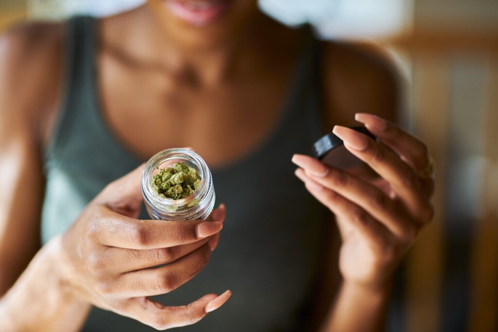 Women holding marijuana