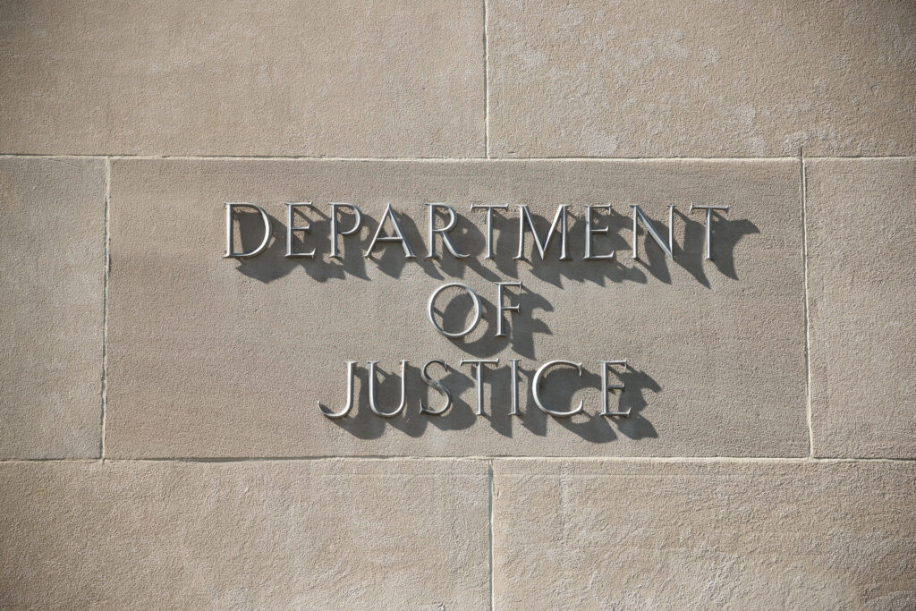 U.S. Department of Justice building in Washington D.C.